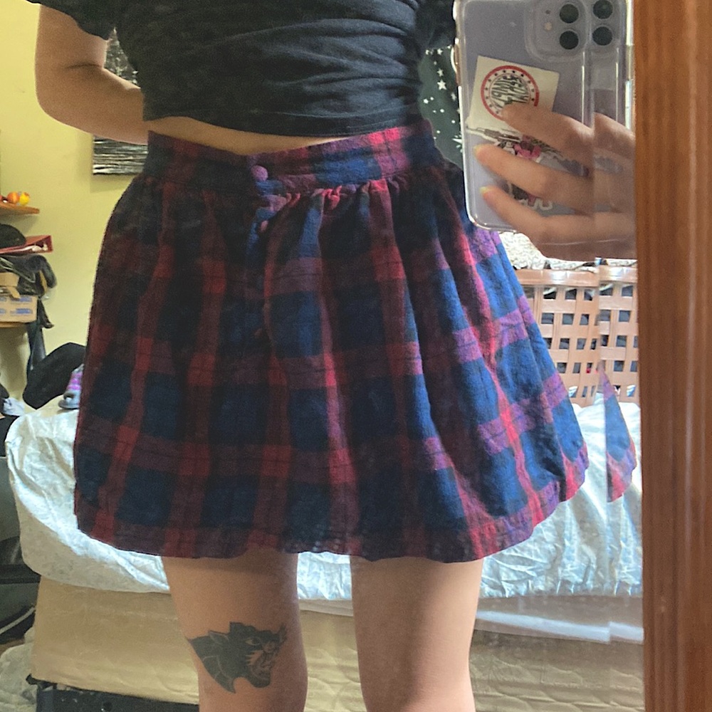 Plaid mini skirt